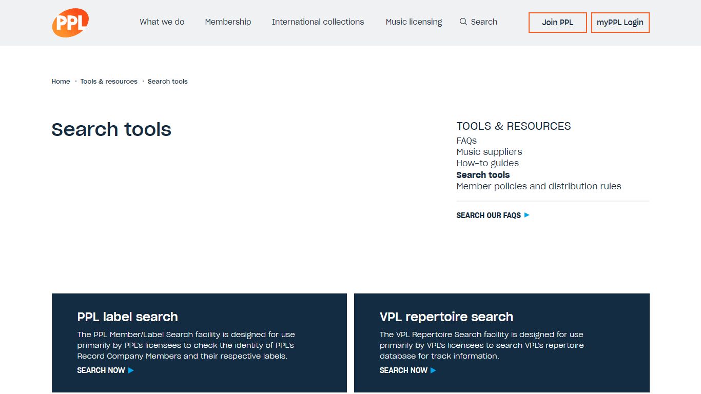 Search tools - PPL